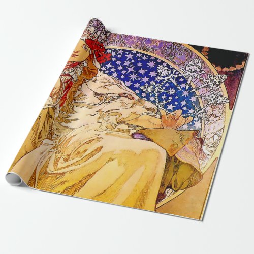 Princess Hyacinth Poster by Alphonse Mucha Wrapping Paper