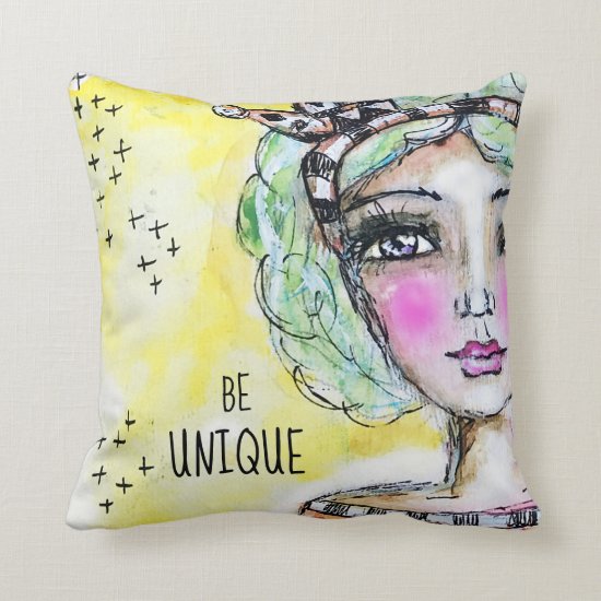 Princess Illustration Crown Girly Be Unique Cute Throw Pillow