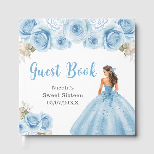 Princess in Blue Dress Sweet Sixteen Thank You Guest Book