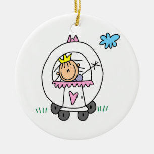 Princess in Carriage Ceramic Ornament