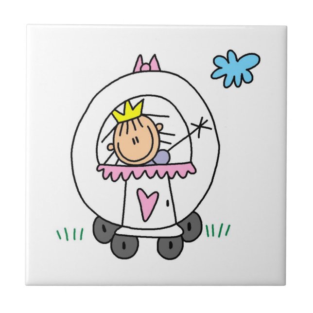 Princess in Carriage Ceramic Tile (Front)