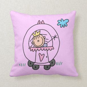 Princess in Carriage Throw Pillow