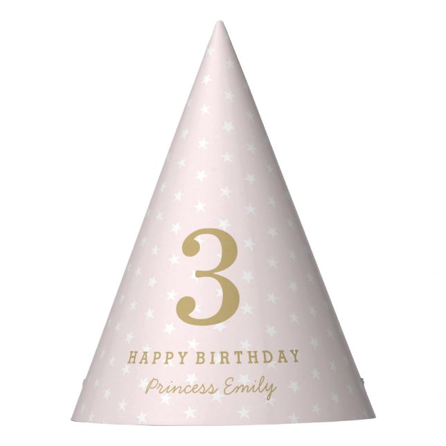Princess in Pink Birthday Party Hat (Front)