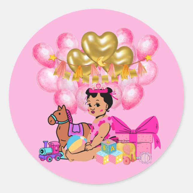 Princess in Pink  Classic Round Sticker (Front)