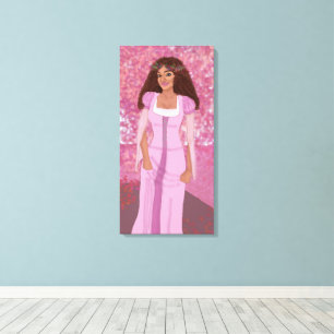 Princess in Pink Forest   Fairytale   Whimsical Canvas Print
