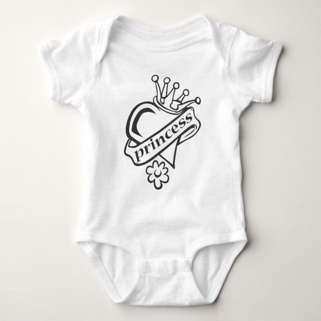 princess infant baby bodysuit (Front)