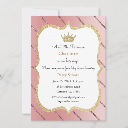 Princess Invitation Baby Shower Invitation