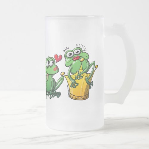 Princess is a Frog Now Frosted Glass Beer Mug