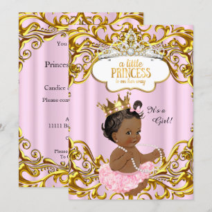Princess is on her way Baby Shower Pink Ethnic Invitation