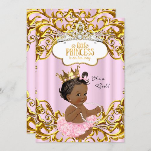 Princess is on her way Baby Shower Pink Ethnic Invitation