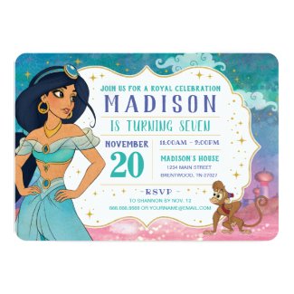 Princess Jasmine and Abu Enchanted Birthday Invitation