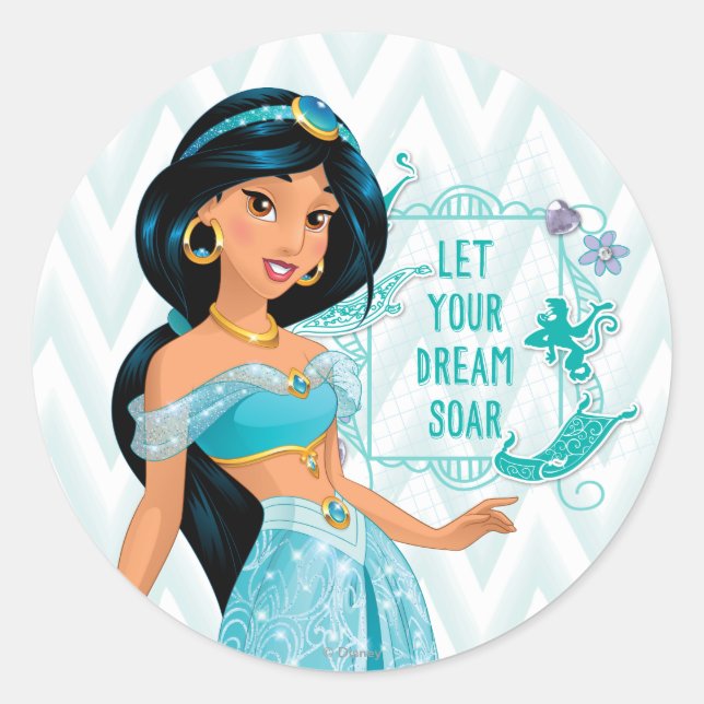 Princess Jasmine Classic Round Sticker (Front)
