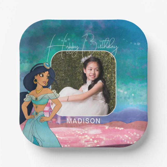 Princess Jasmine Enchanted Birthday Paper Plates (Front)