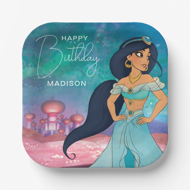 Princess Jasmine Enchanted Birthday Paper Plates (Front)