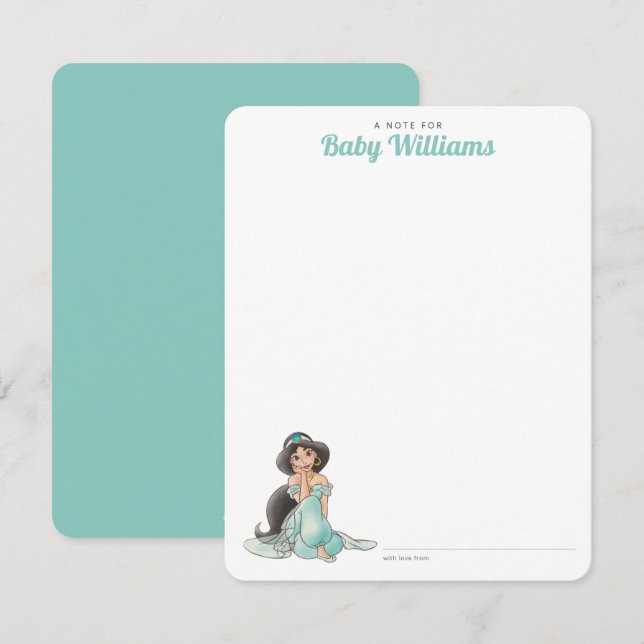 Princess Jasmine | Girl Baby Shower Note Card (Front/Back)
