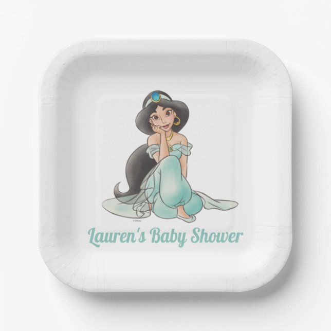 Princess Jasmine | Girl Baby Shower  Paper Plates (Front)