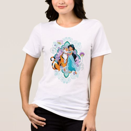 Princess Jasmine  Rajah Floral 2 Tri_Blend Shirt