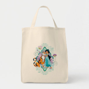 Princess Jasmine & Rajah Floral Tote Bag