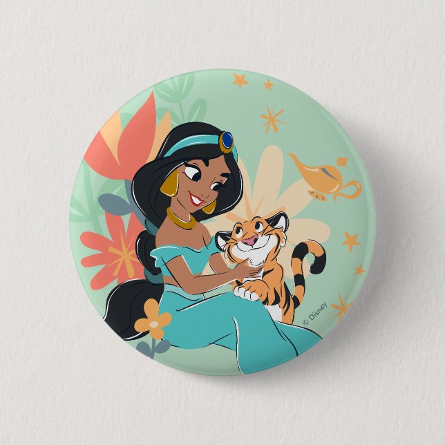 Princess Jasmine & Rajah - Magical Moments Button (Front)