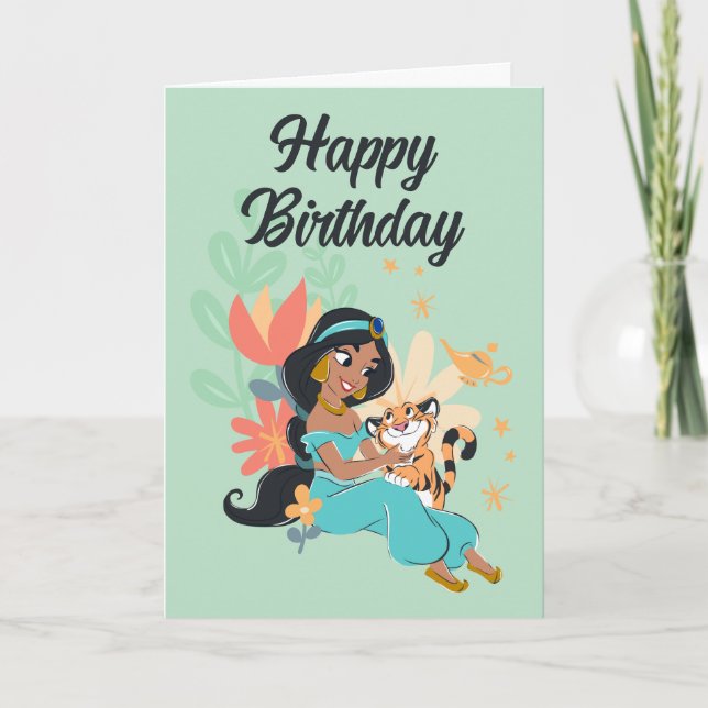 Princess Jasmine & Rajah - Magical Moments Card (Front)