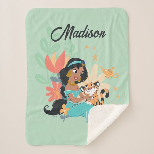 Princess Jasmine & Rajah - Magical Moments Sherpa Blanket (Front)