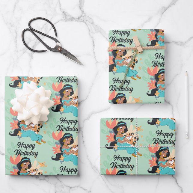Princess Jasmine & Rajah - Magical Moments Wrapping Paper Sheets (Front)