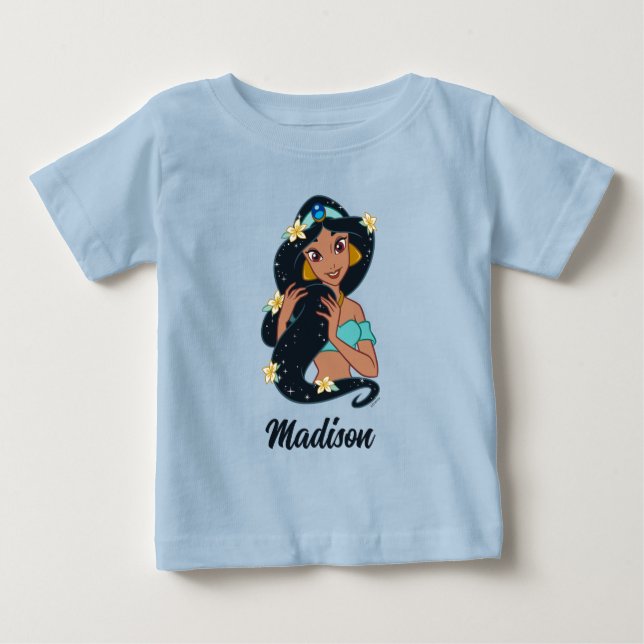 Princess Jasmine - Sparkling Hair & Blossoms Baby T-Shirt (Front)
