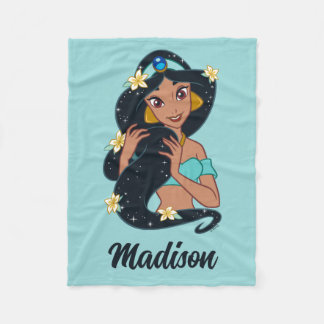Princess Jasmine - Sparkling Hair & Blossoms Fleece Blanket