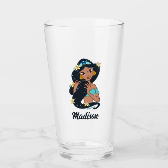 Princess Jasmine - Sparkling Hair & Blossoms Glass (Front)
