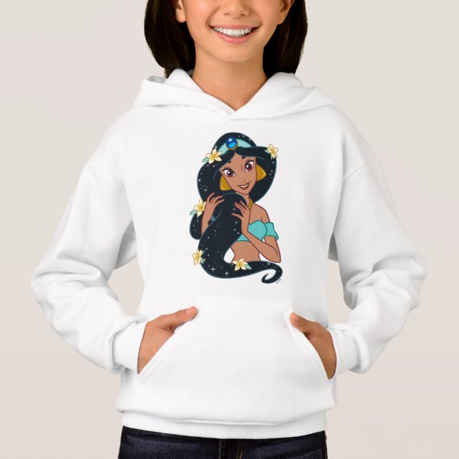 Princess Jasmine - Sparkling Hair & Blossoms Hoodie (Front)