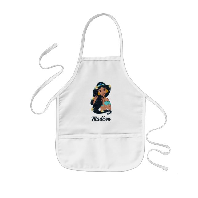 Princess Jasmine - Sparkling Hair & Blossoms Kids' Apron (Front)