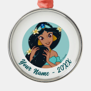 Princess Jasmine - Sparkling Hair & Blossoms Metal Ornament