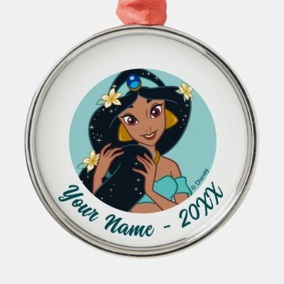 Princess Jasmine - Sparkling Hair &amp; Blossoms Metal Ornament