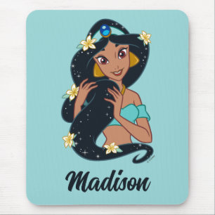 Princess Jasmine - Sparkling Hair & Blossoms Mouse Pad