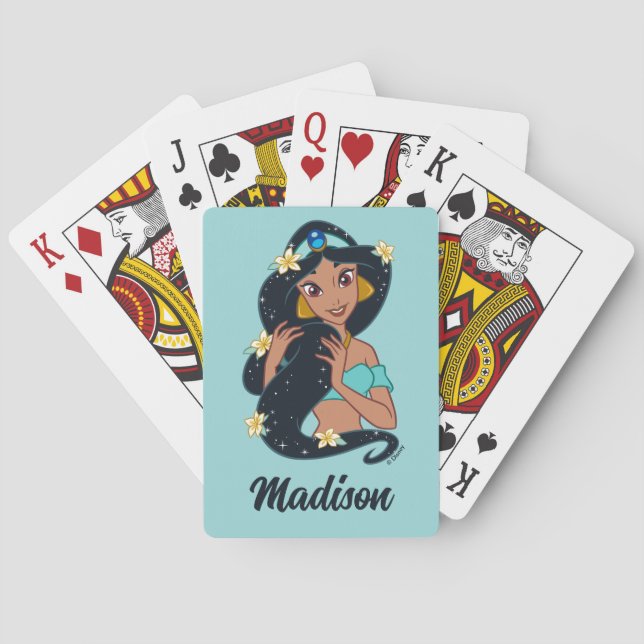 Princess Jasmine - Sparkling Hair & Blossoms Poker Cards (Back)