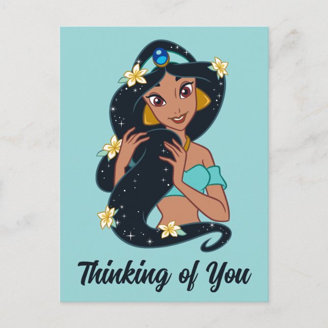 Princess Jasmine - Sparkling Hair & Blossoms Postcard (Front)