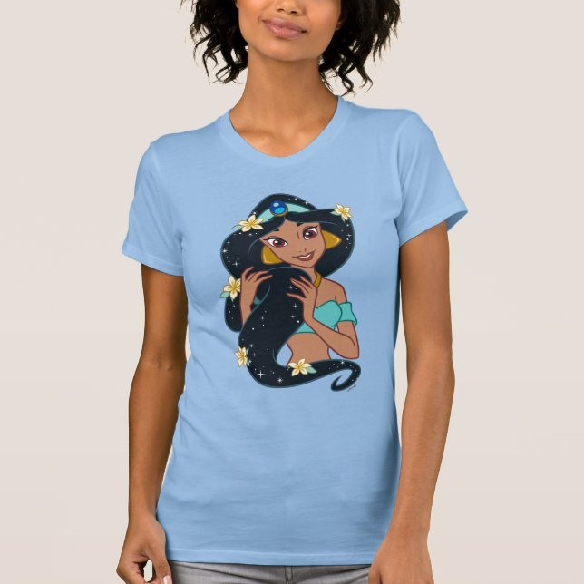 Princess Jasmine - Sparkling Hair & Blossoms T-Shirt (Front)