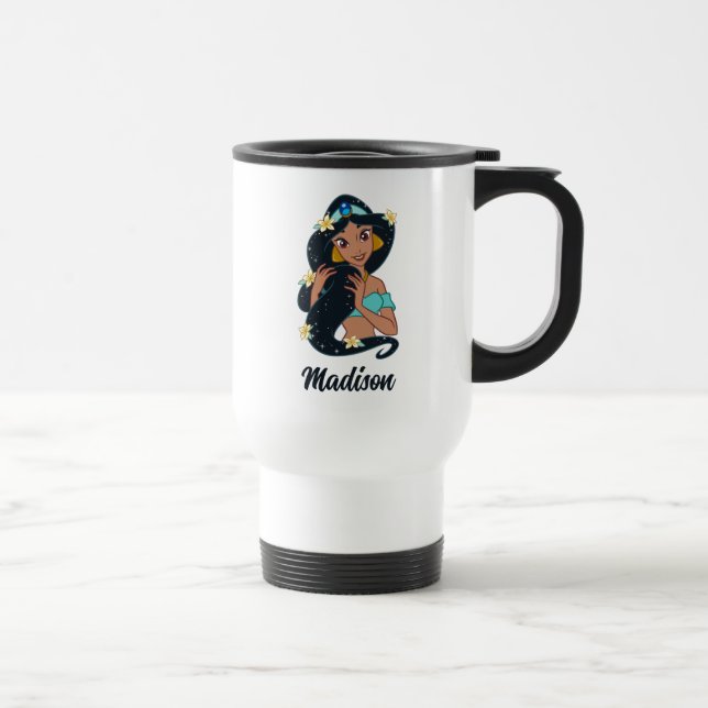 Princess Jasmine - Sparkling Hair & Blossoms Travel Mug (Right)