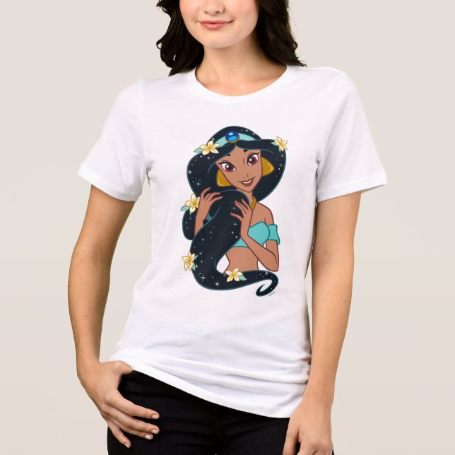 Princess Jasmine - Sparkling Hair & Blossoms Tri-Blend Shirt (Front)