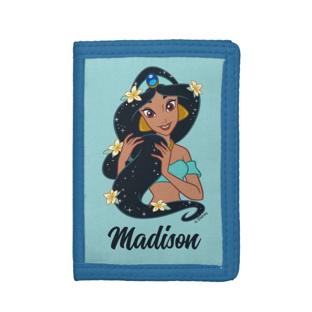 Princess Jasmine - Sparkling Hair & Blossoms Trifold Wallet (Front Vertical)