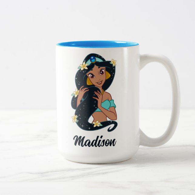 Princess Jasmine - Sparkling Hair & Blossoms Two-Tone Coffee Mug (Right)