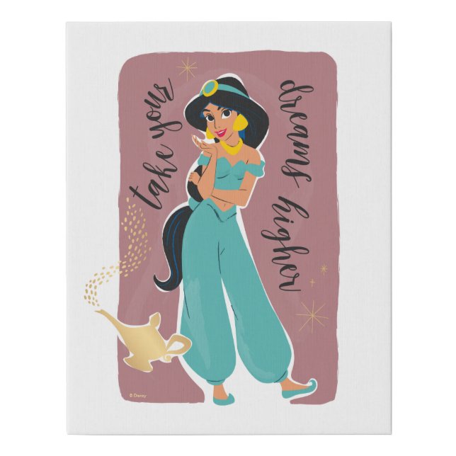 Princess Jasmine - Take Your Dreams Higher Faux Canvas Print (Front)