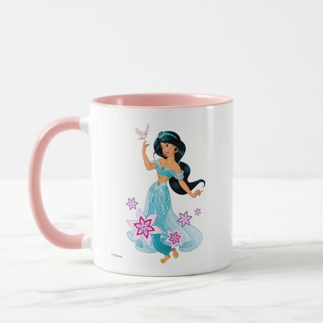 Princess Jasmine with Bird Floral Mug (Left)