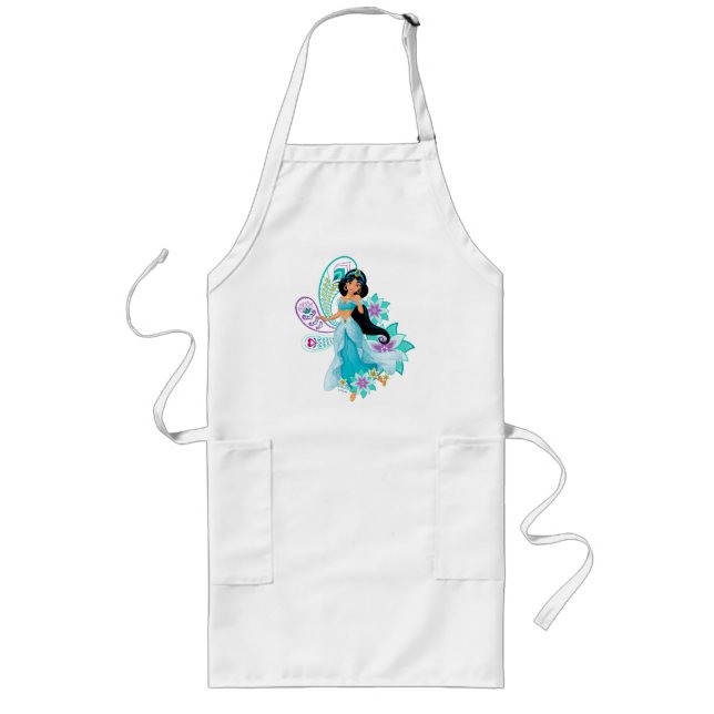 Princess Jasmine with Feathers & Flowers Long Apron (Front)