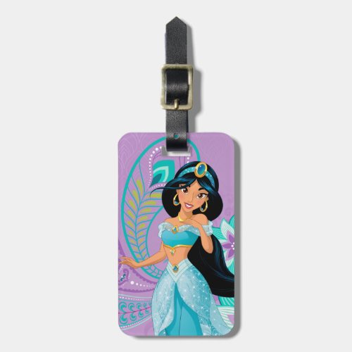 Princess Jasmine with Feathers  Flowers Luggage Tag