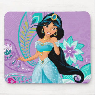Princess Jasmine with Feathers & Flowers Mouse Pad