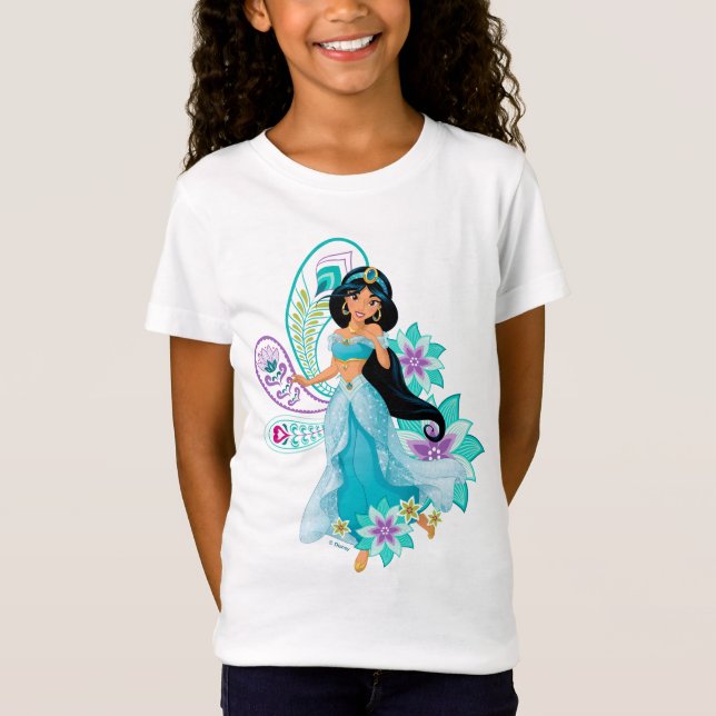 Princess Jasmine with Feathers & Flowers T-Shirt (Front)