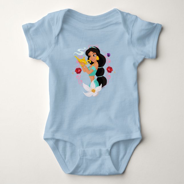 Princess Jasmine With Magic Lamp Baby Bodysuit (Front)