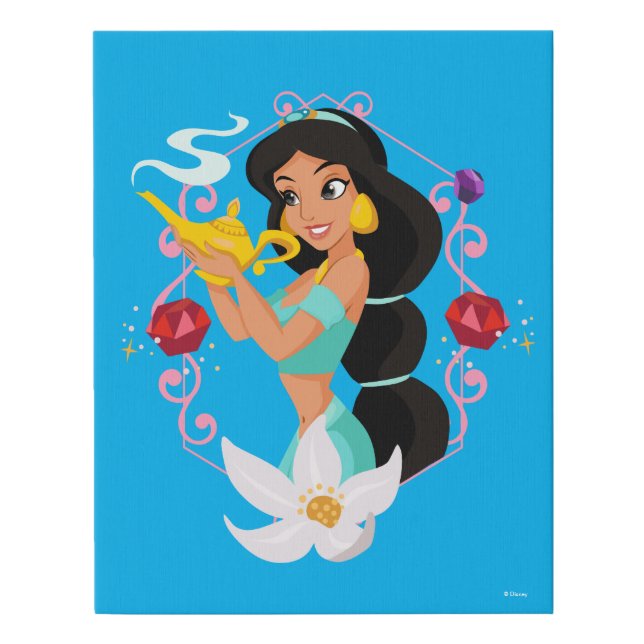 Princess Jasmine With Magic Lamp Faux Canvas Print (Front)