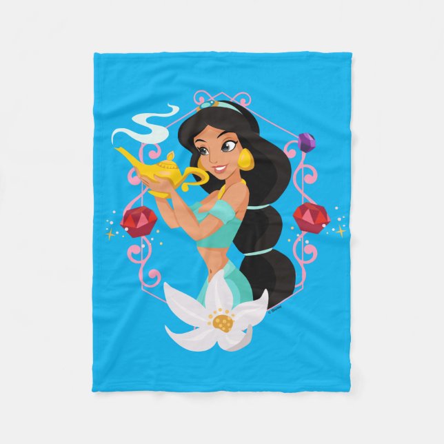 Princess Jasmine With Magic Lamp Fleece Blanket (Front)